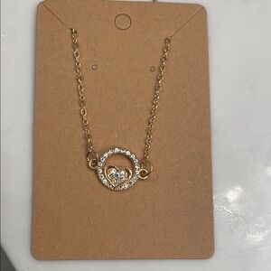 Gold Necklace with Elegant Circular Pendant